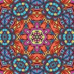 Colorful Mandala Flowers Pattern Boho Symmetrical 632