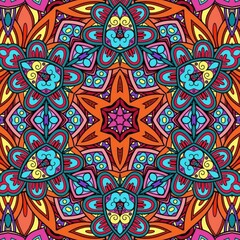 Colorful Mandala Flowers Pattern Boho Symmetrical 619