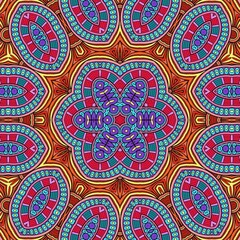 Colorful Mandala Flowers Pattern Boho Symmetrical 570