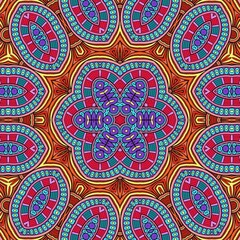 Colorful Mandala Flowers Pattern Boho Symmetrical 570