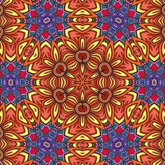 Colorful Mandala Flowers Pattern Boho Symmetrical 563