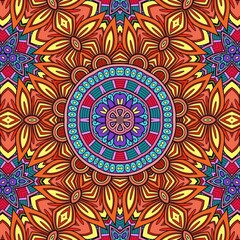 Colorful Mandala Flowers Pattern Boho Symmetrical 561