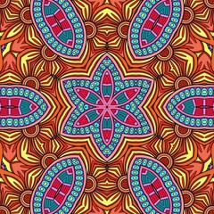 Colorful Mandala Flowers Pattern Boho Symmetrical 560