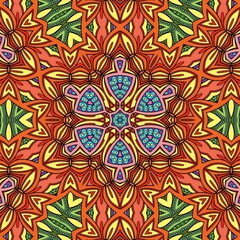 Colorful Mandala Flowers Pattern Boho Symmetrical 368