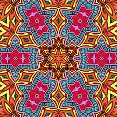 Colorful Mandala Flowers Pattern Boho Symmetrical 358