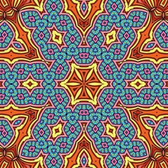 Colorful Mandala Flowers Pattern Boho Symmetrical 333