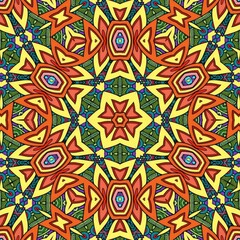 Colorful Mandala Flowers Pattern Boho Symmetrical 327