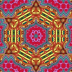 Colorful Mandala Flowers Pattern Boho Symmetrical 325