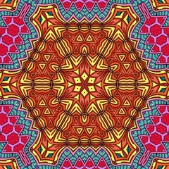 Colorful Mandala Flowers Pattern Boho Symmetrical 322