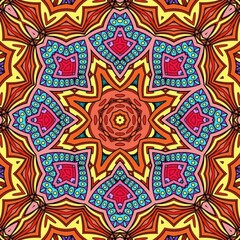 Colorful Mandala Flowers Pattern Boho Symmetrical 186
