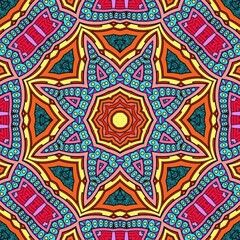 Colorful Mandala Flowers Pattern Boho Symmetrical 184