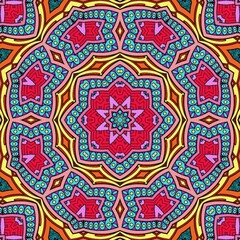 Colorful Mandala Flowers Pattern Boho Symmetrical 181