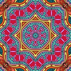 Colorful Mandala Flowers Pattern Boho Symmetrical 174