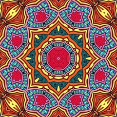 Colorful Mandala Flowers Pattern Boho Symmetrical 173