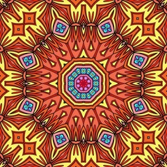 Colorful Mandala Flowers Pattern Boho Symmetrical 172