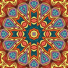 Colorful Mandala Flowers Pattern Boho Symmetrical 165