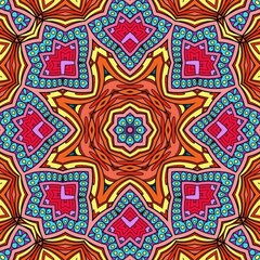 Colorful Mandala Flowers Pattern Boho Symmetrical 164