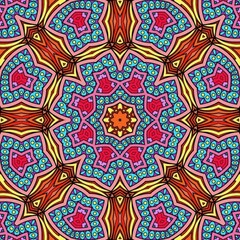 Colorful Mandala Flowers Pattern Boho Symmetrical 159