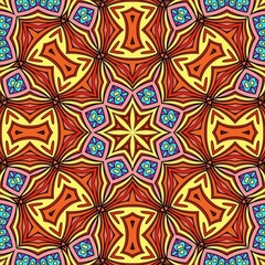 Colorful Mandala Flowers Pattern Boho Symmetrical 158