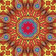 Colorful Mandala Flowers Pattern Boho Symmetrical 151
