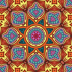 Colorful Mandala Flowers Pattern Boho Symmetrical 150