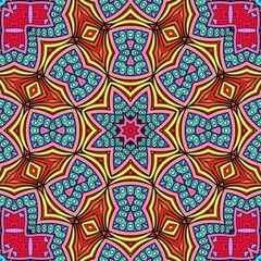 Colorful Mandala Flowers Pattern Boho Symmetrical 112