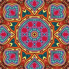 Colorful Mandala Flowers Pattern Boho Symmetrical 108