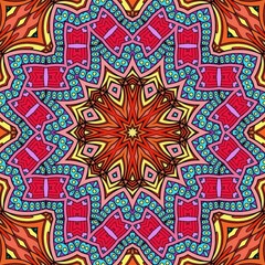 Colorful Mandala Flowers Pattern Boho Symmetrical 107
