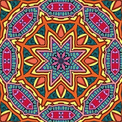 Colorful Mandala Flowers Pattern Boho Symmetrical 103