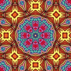 Colorful Mandala Flowers Pattern Boho Symmetrical 100