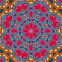 Colorful Mandala Flowers Pattern Boho Symmetrical 56