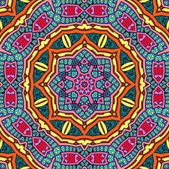 Colorful Mandala Flowers Pattern Boho Symmetrical 48