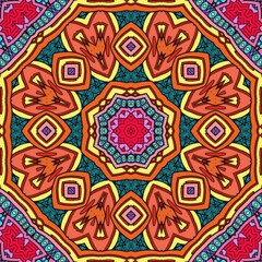 Colorful Mandala Flowers Pattern Boho Symmetrical 45