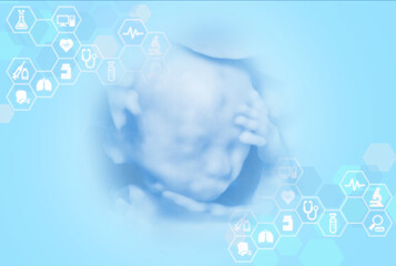 胎児の3D写真 - obrazy, fototapety, plakaty