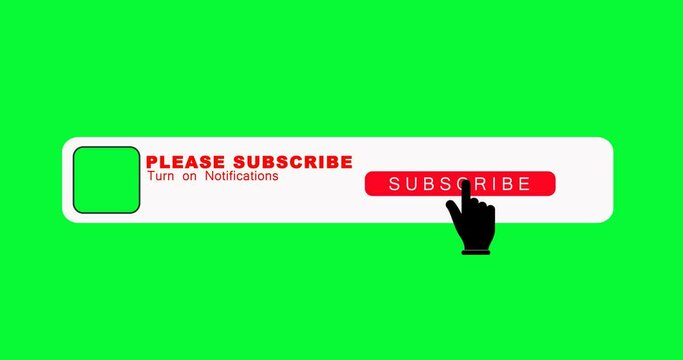 Green Screen Subscribe Text Icon Animated on.
