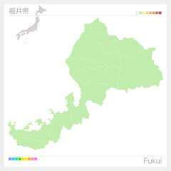 Fototapeta na wymiar 福井県の地図・Fukui Map
