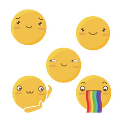 Cute and Funny Emoji Illustration Set