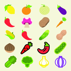 set of vegetables