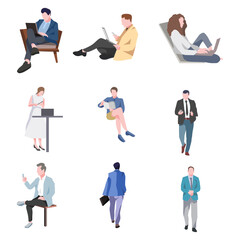 Business Figures and Characters Simple Illustration Elements