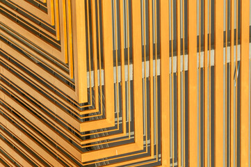 Close up Structural details of the modern industrial building hotel and apartment.