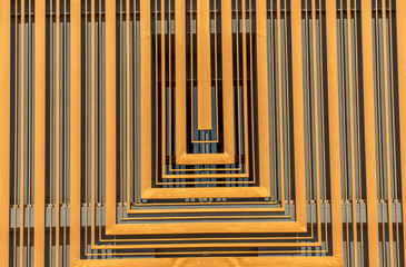 Close up Structural details of the modern industrial building hotel and apartment.