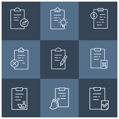 Clipboard icons set . Clipboard pack symbol vector elements for infographic web