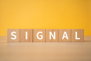 シグナル・信号のイメージ｜「SIGNAL」と書かれた積み木