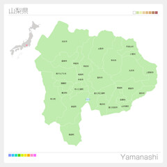 山梨県の地図・Yamanashi Map