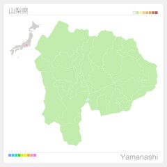 山梨県の地図・Yamanashi Map