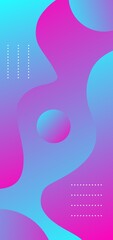 Colorful wallpaper. Shiny blue and pink mix abstract mobile wallpaper design with beautiful fluid shapes and dots