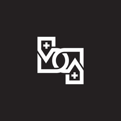 letter bq medical symbol logo vector