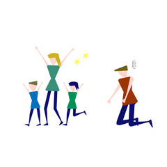 家族　喜ぶ　父　落胆