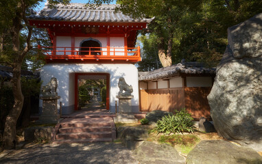 Shoro mon (bell tower) gate of Toganji temple. Nagoya. Japan