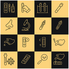 virus test icons set . virus test pack symbol vector elements for infographic web